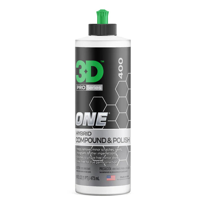 3D One Hybrid Compound & Polish bottle on a white background
