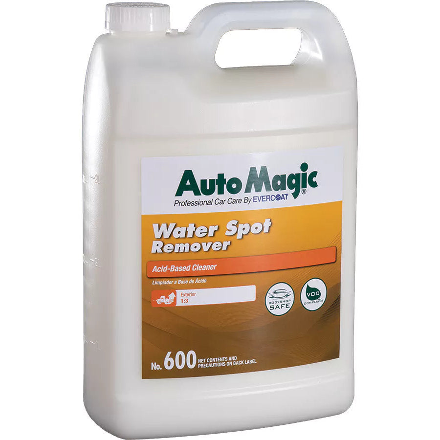 Auto Magic water spot remover container on a white background