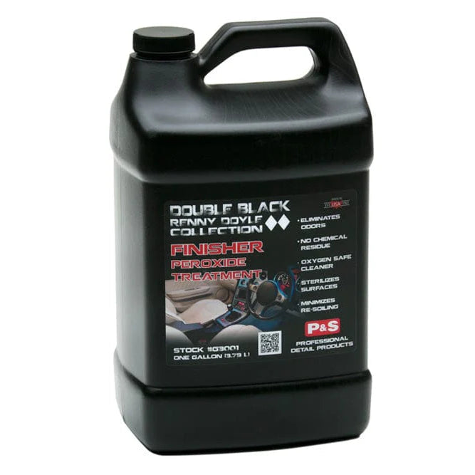 Black container with label on a white background