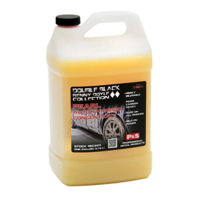 Gallon container of car care product with a label on a white background