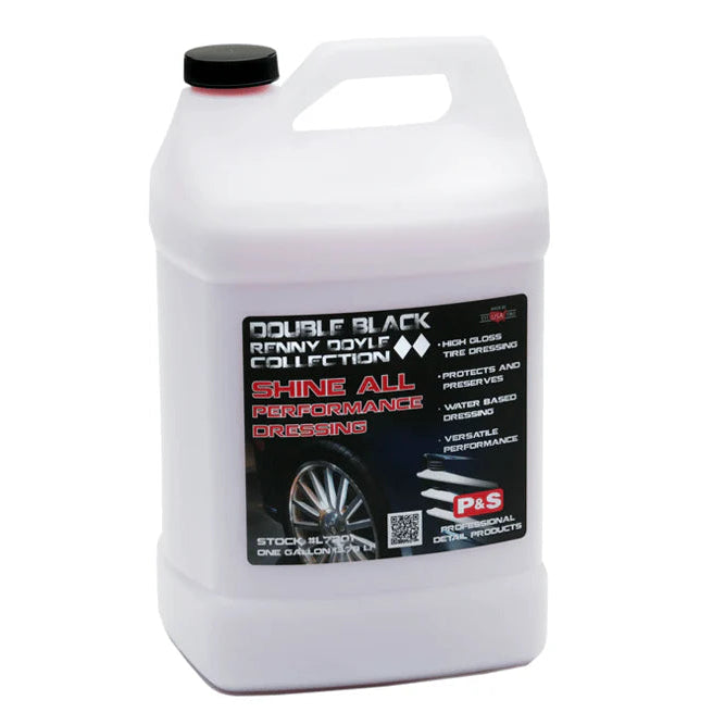 Gallon container of Double Black car care product on a white background