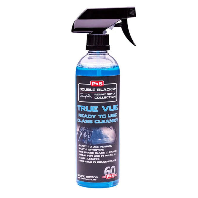 Bottle of Double Black True Vue Black Light Cleaner on a white background